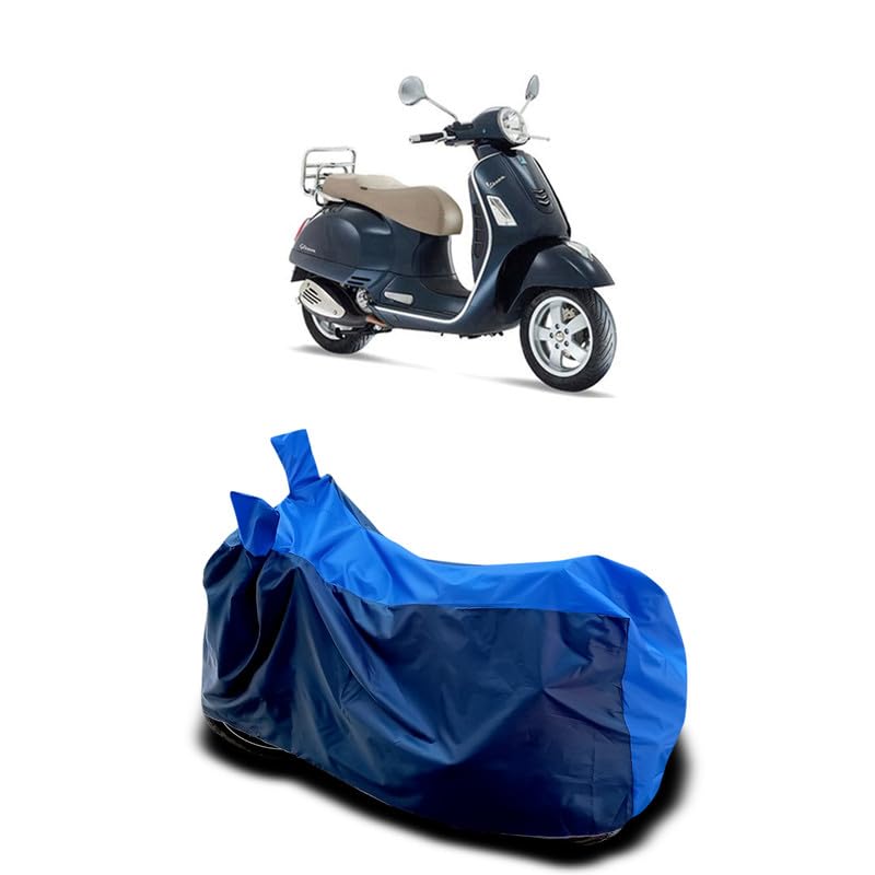 Image of DUFFEL-Two Wheeler Bike Body Cover Compatible for Vespa Gts Super 300 Bs6 Heat Protectio /UV-Rays /Birds Dropping /DustProof /Waterproof All Variants [Nevay Blue]