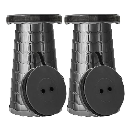 NUMANU 1st-Gen Economy Collapsible Stool 2-Pack - Retractable Foldable Seat Portable Collapsible Chair Small Folding Seats for Fishing, Hiking Tours, BBQ, Parties, Outdoors.
