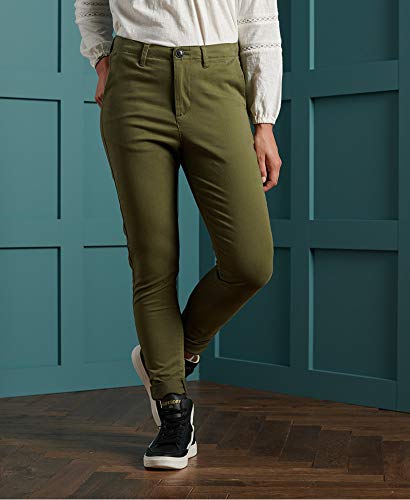 Superdry New City Chino Pantaloni, Verde (Capulet