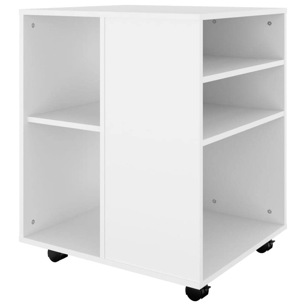 Armadio a rotelle, armadietto da ufficio, armadietto autoportante, per aziende, ufficio, scuola, soggiorno, camera da letto, bianco, 60 x 53 x 72 cm