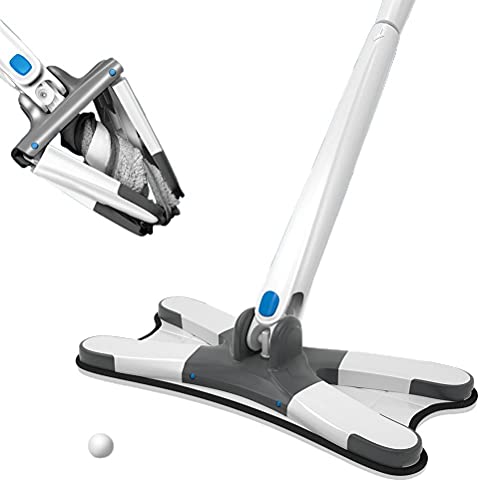 Ghzste X Type Flat Floor Mop with 2 Replacement Pads Self Wringing HandFree Wash Household Lazy Mop Home Cleaning Tool Lightweight Design for Quick