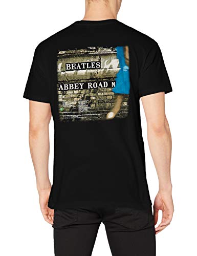 The Beatles Abbey Road T-Shirt à Manches Courtes pour Homme – Noir – Large - Les Beatles, Paul McCartney, John Lennon, RIngo Starr, George Harrison The Beatles Abbey Road T-Shirt à Manches Courtes pour Homme - Noir - Large