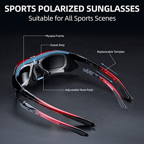 Image of ROCKBROS Polarized Sunglasses Men Women Cycling /Pickleball /MTB Glasses UV Protection, Suitable for Myopia Glasses