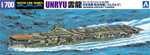 Aoshima Bunka Kyozai 1/700 Water Line Series Japan Navy Aircraft Carrier Unryu Plastic Model 226