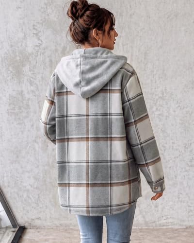 Zeagoo Womens Hooded Flannel Shacket Outdoor Winter Coat - image 6