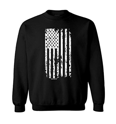 Haase Unlimited White American Flag - Distressed Toddler Fleece Crewneck Sweater