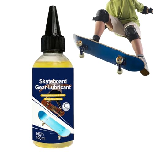 Lubricante de rodamientos de monopatín, 100 ml de lubricación suave y portátil, aceite liso para rodamientos de monopatín – adecuado para rodillos, patinetes, exteriores, parque, patio y jardín,