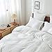 Simple&Opulence 100% Linen Duvet Cover Set, 3 PCS Natural French Flax White Duvet Cover Queen Size, Breathable Soft Comfy Linen Bedding Comforter Cover with 2 Pillowcases(White, 88