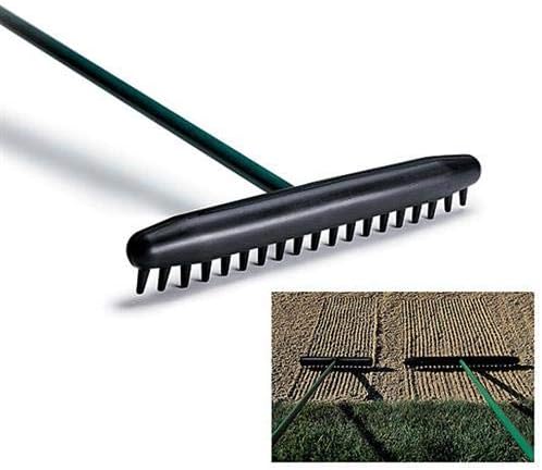 Par Aide Accuform Ace 17" Bunker Rake with 54" Green Aluminum Handle from Set of 25
