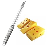 🧀 🔪 MATERIAL ACERO INOXIDABLE 🔪 🧀 Nuestro cuchillo queso está compuesto de dos cables y mango de acero inoxidable. Con nuestro cortador queso podrá cortar fácilmente sin que se rompa, ya que es resistente y duradero. Además nuestro cortador de queso termina con dos puntas para poder pinchar y servir el queso sin necesidad de tocar.