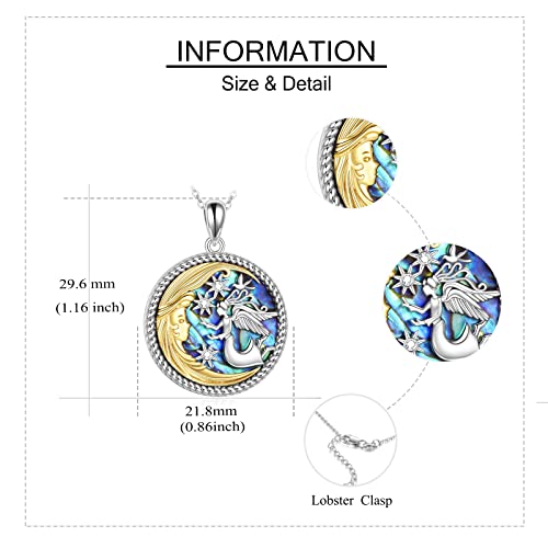 Urone Guardian Angel Necklace Sterling Silver Angel Pendant With Abalone Shell Birthday Christening Angel Jewelry Gift For Women Daughter #TOP3