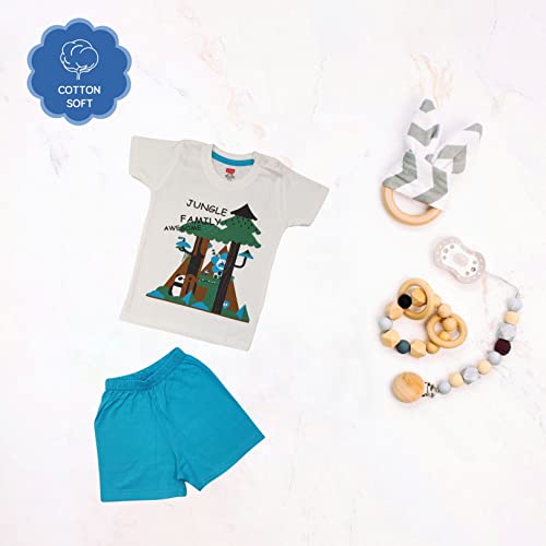 Image of LuvLap Baby Boys Regular Fit 100% Cotton Half Sleeves Boys T-Shirts and & Shorts Set Pack of 3