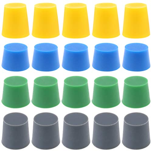 Hilitchi Silicone Rubber Plug Kit Tapered Stopper Silicone Plugs for Powder Coating Painting Anodizing Plating Vacuum Test Plugging Hydraulic Fuel and Oil Lines (Assorted Color-20Pcs, Assorted Size)
