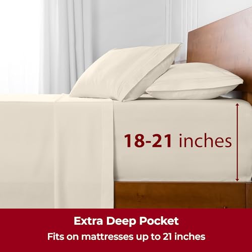 Mellanni Extra Deep Full Sheets - 4 PC Iconic Collection Bedding by Mellanni - Used condition - Image 6