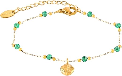 Aaishwarya 18K Gold Plated Clover and Pearl Charm Bracelet |Bracelets for Women and Girls | Waterproof Anti-Tarnish Jewels...