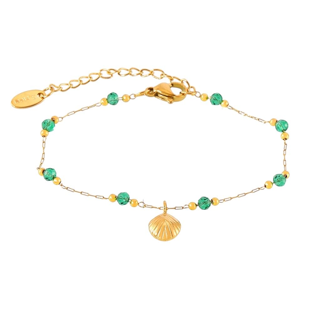 Aaishwarya 18K Gold Plated Clover and Pearl Charm Bracelet |Bracelets for Women and Girls | Waterproof Anti-Tarnish Jewels...