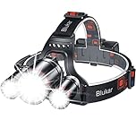 Blukar Stirnlampe LED Wiederaufladbar, Superhell 8000L Zoombar Kopflampe mit 5 Lichtmodi & Rotlicht, IPX6 Wasserdicht, 90° Einstellbar Stirnleuchte für Camping, Angeln, Reparatur, Notfälle usw.