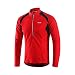 ARSUXEO Men's Half Zipper Cycling Jerseys Long Sleeves MTB Bike Shirts 6031 Red Size Large