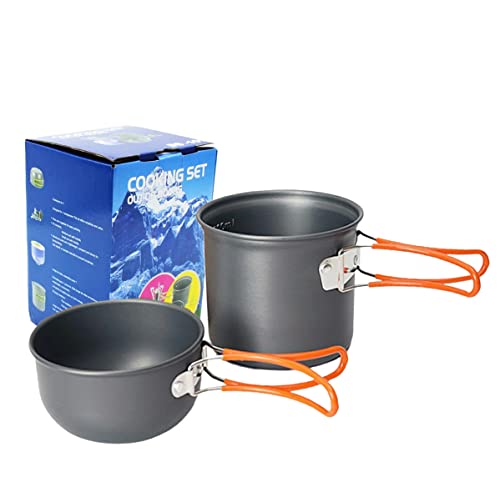 Kit Panelas Alumínio Táticas Compactas Camping trekking Pesca 2 Pçs + Talheres 3 Pçs