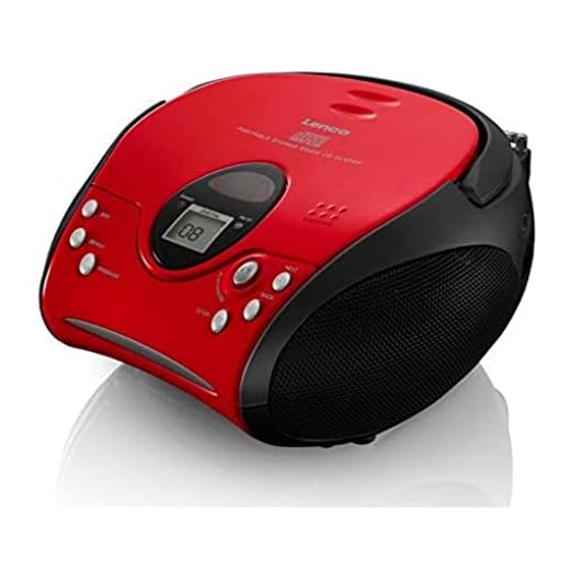 Lenco SCD-24 Numérique Noir, Rouge - Systèmes stéréo portables (Numérique, FM, Lecteur, CD, LCD, Noir, Rouge)