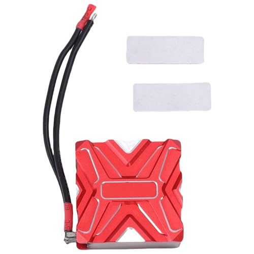 POENVFPO RC Car Capacitor, Aluminum 1500000F for Brushless Motor, Power Boost and Stable Output for 1/10 Scale Drift and Cars (Red)