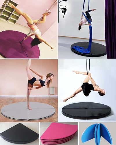 Aerial Hoop Protection Mat/Pole Dance Crash Mat, Kid Adult Heavy Duty Dance Pole Mat, Waterproof Anti-Slip Exercise Mat for Aerial Yoga Gym(Black,120cmx3cm(47