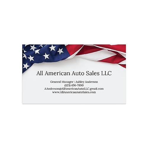 Personalized Patriotic Business Cards / 100 Custom American Flag Business Cards / 2" x 3.5" Flat Small Business Card Size/Made In The USA