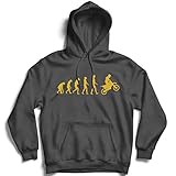 lepni.me Sudadera con Capucha Evolución del Motocross Equipo de Moto Ropa de Carreras Todoterreno (L Grafito Oro)
