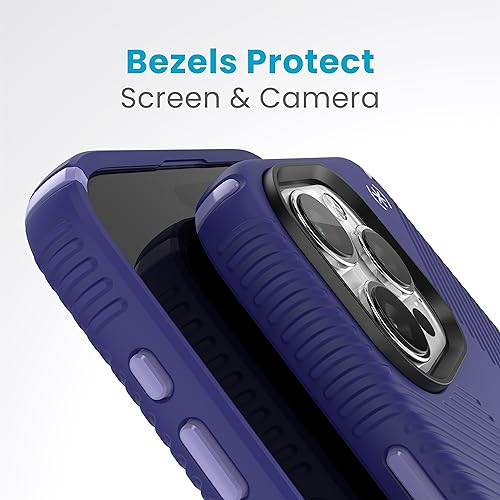 Speck iPhone 15 Pro Max Case - ClickLock No-Slip Interlock, Built for MagSafe, Drop Protection Grip - Soft Touch 6.7 Inch Phone Case - Presidio2 Grip Future Blue/Purple Ink/Sky Purple - image 6