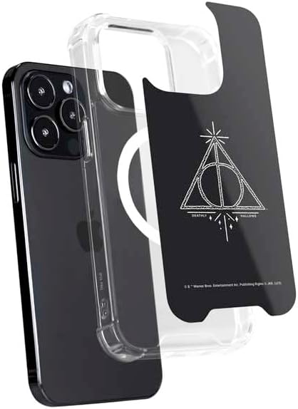 Skinit Phone Case Compatible with MagSafe iPhone 15 Pro - Officially Licensed Wizarding Worlds Harry Potter Deathly Hallows Symbol Design