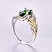 Psiroy 925 Sterling Silver Plated Marquise Simulated Emerald Quartz Leaf Ring Size 9
