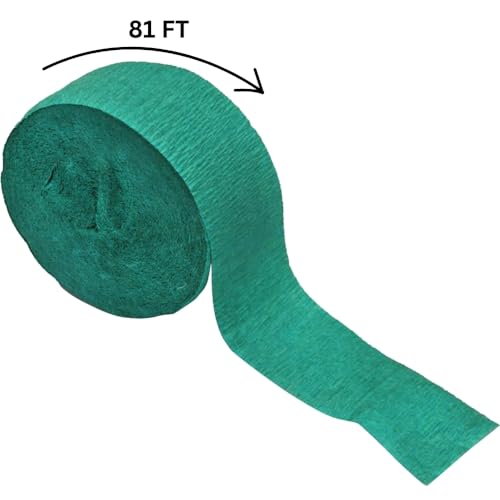 Festive Green Crepe Paper Roll - 81' (1 Count) - Great for Stunning DIY Crafts, Party Decor, and More - Thumbnail 2