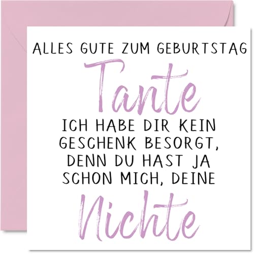 Geburtstagskarte Für Tante – Personalisierbar, 20,5x13,5 Cm, Mit Umschlag
