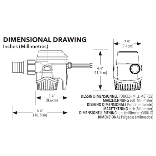 image for Rule-Mate Automatic Submersible Bilge Pumps 12V RM1100B- 1100 GPH with