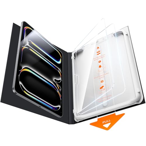 SMARTDEVIL 2-Pack Screen Protectors for iPad Pro 11-inch (M5/M4 2025/2024) Auto Alignment Tray 9H Hardness Tempered Glass Dust-Free & Bubble-Free Installation Case Friendly