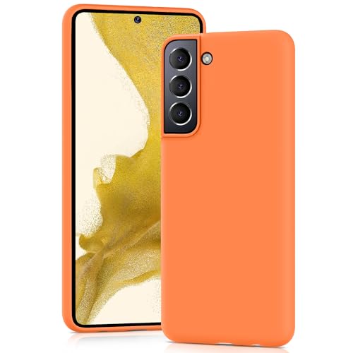 Image of YATWIN Silicone Case for Samsung Galaxy S22 Plus, Soft-Touch, Shockproof, DustProof, Antiskid Full Body Armour Phone Cover for Samsung Galaxy S22 Plus - Orange