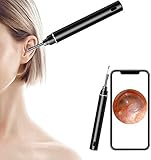 U-Kiss Otoscopio profesional 3,9mm WiFi Endoscopio 1080P HD USB de Oreja Herramienta de Limpieza de Cerumen con 6 Luces LED para doctores Enfermeras Adultos Niños Bebé Anciano Mascotas (negro) (Negro)