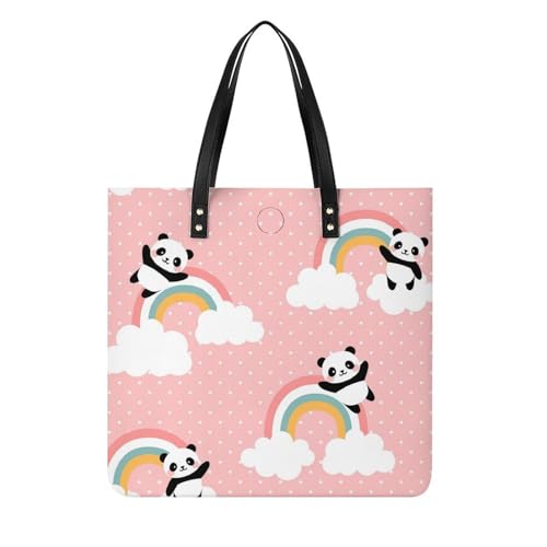 Tote bag panda arc-en-ciel pour vos escapades | Sac à bandoulière de voyage