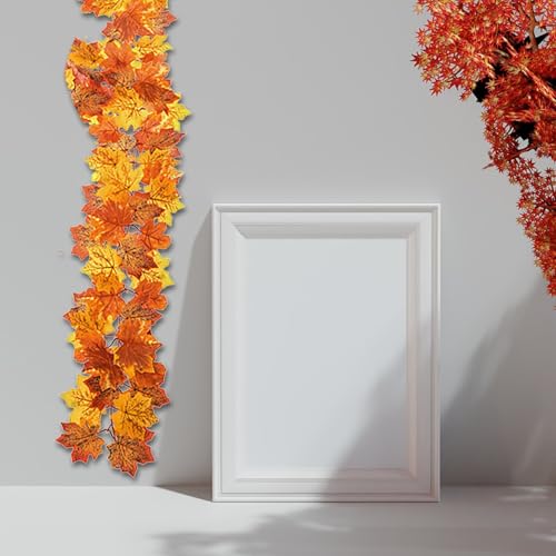2Pcs 5.7FT Artificial Fall Leaves Garland for Thanksgiving Home Decor - image 3