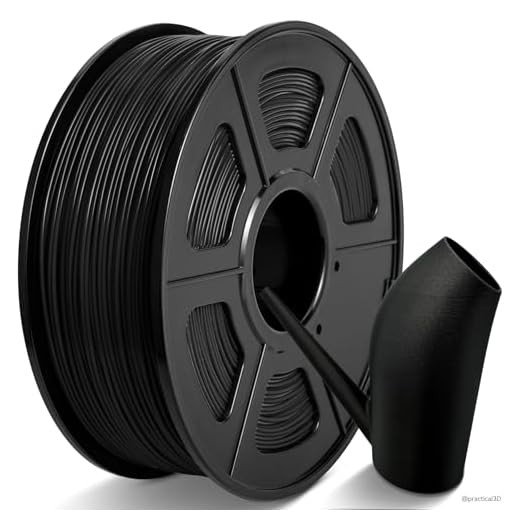 TECBEARS Filamento ABS 1,75mm 1KG Nero, Alta Resistenza e Tenacità, Resistenza Alle Alte Temperature, Anti-curvatura, Precisione Dimensionale +/-0,03mm, Filamento Stampante 3D