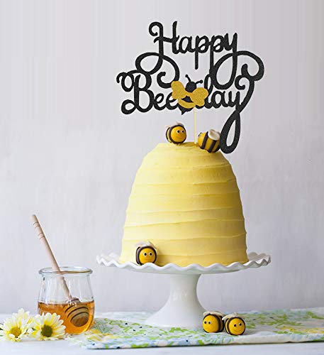 Topper per torta con scritta Happy 1st Bee Day, tema