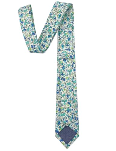 Image of Kebocis Mens Skinny Cotton Floral Tie for Men