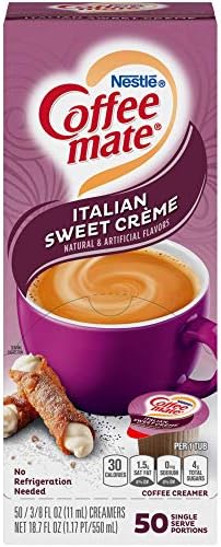 Coffee-mate 84652 Liquid Coffee Creamer, Italian Sweet Creme, 0.375 oz Cups, 50/Box
