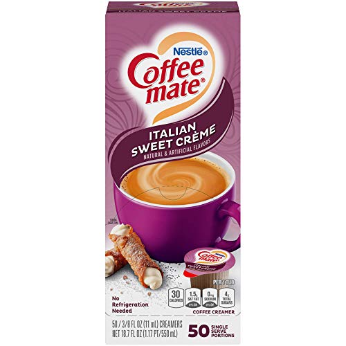 Coffee-mate 84652 Liquid Coffee Creamer, Italian Sweet Creme, 0.375 oz Cups, 50/Box