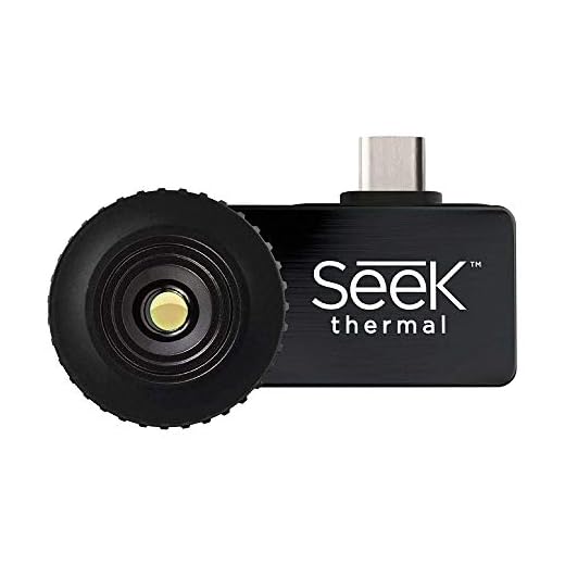 Seek Thermal Compact Cámara de imagen térmica con conector USB-C y carcasa hermética protectora para dispositivos iPhone, Negro