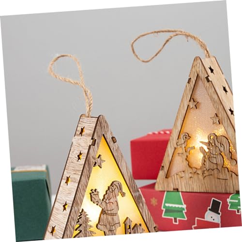 ABOOFAN 2 Unidades pingente de jesus enfeite de natal LED mini casa ornamento decoração enfeites de