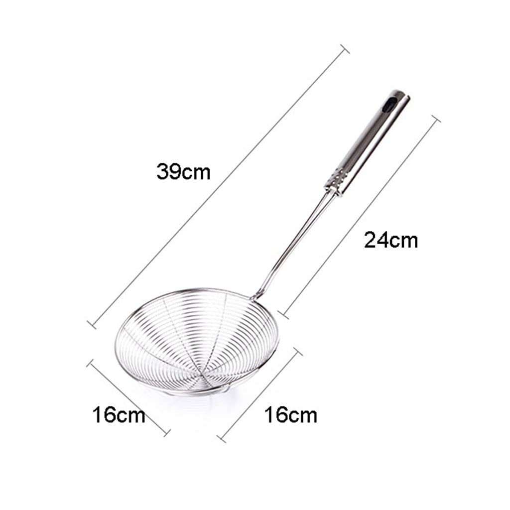 Schaumlöffel Nudelsieb Kochskimmer Hochtemperaturbeständiges Edelstahlsieb mit langem Griff Küchenkochwerkzeuge Skimmer zum Kochen (Size : 16cm)