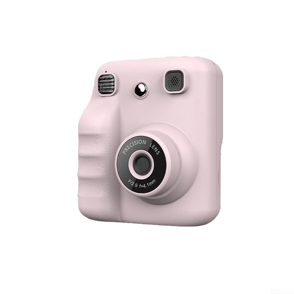 Cámara digital portátil para niños, impresión térmica con papel colorido, ligera, para niños, regalos de viaje (rosa)