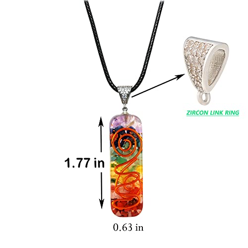 Hedqfm 7 Chakra Necklace Bracelet Orgone Energy Protection And Spiritual Healing Pendant Necklaces Bracelets Set For Women Men #TOP2