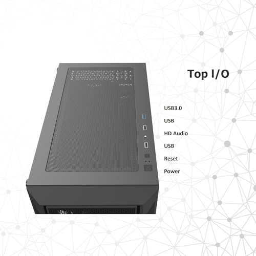 Gabinete para PC Raijintek Arcadia III MS4, torre media con vidrio templado, panel frontal de malla, flujo de aire alto, 4 ventiladores de 120 mm preinstalados, color negro (0R20B00247) miniatura 6